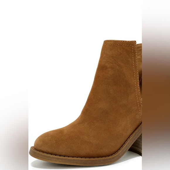 Steve Madden Sharini Chestnut Suede Leather Ankle Booties - Picture 7 of 13